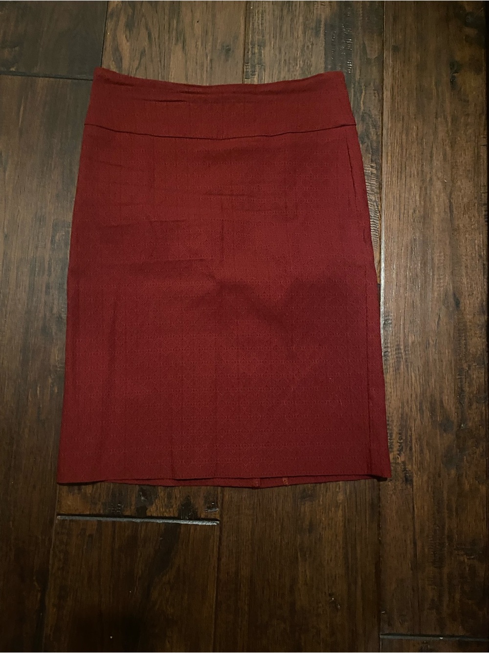 Margaret M Christina Textured Pencil Skirt Red